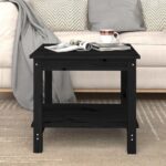 Sofabord 50x50x45 cm massivt fyrretræ sort - Kategori: 4 Sofabord 50x50x45 cm massivt fyrretræ sort