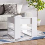 Sofabord 55,5x55x45 cm konstrueret træ hvid - Kategori: 4 Sofabord 55,5x55x45 cm konstrueret træ hvid