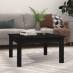 Sofabord 55x55x30 cm massivt fyrretræ sort - Kategori: 4 Sofabord 55x55x30 cm massivt fyrretræ sort