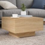 Sofabord 55x55x31 cm konstrueret træ sonoma egetræsfarve - Kategori: 4 Sofabord 55x55x31 cm konstrueret træ sonoma egetræsfarve