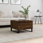 Sofabord 55x55x36,5 cm konstrueret træ brun egetræsfarve - Kategori: 4 Sofabord 55x55x36,5 cm konstrueret træ brun egetræsfarve