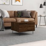 Sofabord 55x55x36,5 cm konstrueret træ brun egetræsfarve - Kategori: 4 Sofabord 55x55x36,5 cm konstrueret træ brun egetræsfarve