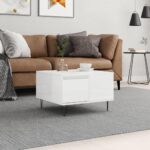 Sofabord 55x55x36,5 cm konstrueret træ hvid højglans - Kategori: 4 Sofabord 55x55x36,5 cm konstrueret træ hvid højglans