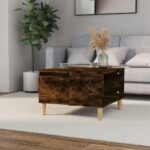 Sofabord 55x55x36,5 cm konstrueret træ røget egetræsfarve - Kategori: 4 Sofabord 55x55x36,5 cm konstrueret træ røget egetræsfarve