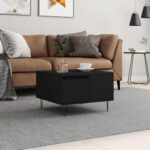 Sofabord 55x55x36,5 cm konstrueret træ sort