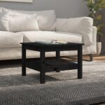 Sofabord 55x55x40 cm massivt fyrretræ sort - Kategori: 4 Sofabord 55x55x40 cm massivt fyrretræ sort