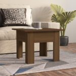 Sofabord 55x55x42 cm konstrueret træ brun egetræ - Kategori: 4 Sofabord 55x55x42 cm konstrueret træ brun egetræ