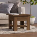Sofabord 55x55x42 cm konstrueret træ brun egetræ - Kategori: 4 Sofabord 55x55x42 cm konstrueret træ brun egetræ