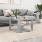 Sofabord 59,5×59,5×40 cm konstrueret træ betongrå - Kategori: 4 Sofabord 59,5x59,5x40 cm konstrueret træ betongrå