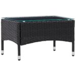 Sofabord 60x40x36 cm polyrattan sort