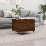 Sofabord 60x44,5x45 cm konstrueret træ brun egetræsfarve