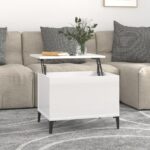 Sofabord 60×44,5×45 cm konstrueret træ hvid højglans - Kategori: 4 Sofabord 60x44,5x45 cm konstrueret træ hvid højglans
