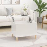 Sofabord 60×44,5×45 cm konstrueret træ hvid højglans - Kategori: 4 Sofabord 60x44,5x45 cm konstrueret træ hvid højglans