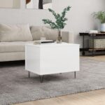 Sofabord 60×44,5×45 cm konstrueret træ hvid højglans - Kategori: 4 Sofabord 60x44,5x45 cm konstrueret træ hvid højglans
