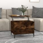 Sofabord 60×44,5×45 cm konstrueret træ røget egetræsfarve - Kategori: 4 Sofabord 60x44,5x45 cm konstrueret træ røget egetræsfarve