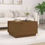 Sofabord 60x50x35 cm massivt fyrretræ gyldenbrun - Kategori: 4 Sofabord 60x50x35 cm massivt fyrretræ gyldenbrun