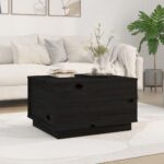 Sofabord 60x50x35 cm massivt fyrretræ sort - Kategori: 4 Sofabord 60x50x35 cm massivt fyrretræ sort