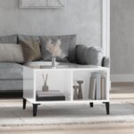 Sofabord 60x50x36,5 cm konstrueret træ hvid højglans - Kategori: 4 Sofabord 60x50x36,5 cm konstrueret træ hvid højglans