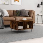 Sofabord 60x50x36,5 cm konstrueret træ røget egetræsfarve - Kategori: 4 Sofabord 60x50x36,5 cm konstrueret træ røget egetræsfarve