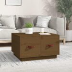 Sofabord 60x53x35 cm massivt fyrretræ gyldenbrun - Kategori: 4 Sofabord 60x53x35 cm massivt fyrretræ gyldenbrun