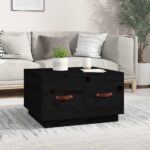 Sofabord 60x53x35 cm massivt fyrretræ sort - Kategori: 4 Sofabord 60x53x35 cm massivt fyrretræ sort
