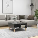 Sofabord 60x60x30 cm konstrueret træ grå højglans - Kategori: 4 Sofabord 60x60x30 cm konstrueret træ grå højglans