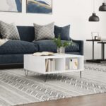 Sofabord 60x60x30 cm konstrueret træ hvid højglans