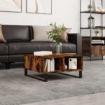 Sofabord 60x60x30 cm konstrueret træ røget egetræsfarve - Kategori: 4 Sofabord 60x60x30 cm konstrueret træ røget egetræsfarve