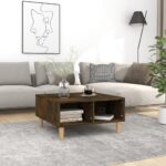 Sofabord 60x60x30 cm konstrueret træ røget egetræsfarve - Kategori: 4 Sofabord 60x60x30 cm konstrueret træ røget egetræsfarve