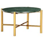 Sofabord 60x60x35 cm ægte sten med marmortekstur grøn - Kategori: 4 Sofabord 60x60x35 cm ægte sten med marmortekstur grøn