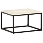 Sofabord 60x60x35 cm ægte sten med marmortekstur hvid - Kategori: 4 Sofabord 60x60x35 cm ægte sten med marmortekstur hvid