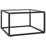 Sofabord 60x60x35 cm hærdet glas sort