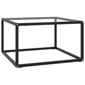 Sofabord 60x60x35 cm hærdet glas sort