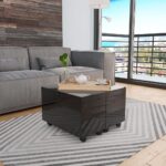 Sofabord 60x60x35 cm spånplade sort højglans - Kategori: 4 Sofabord 60x60x35 cm spånplade sort højglans