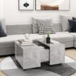 Sofabord 60x60x38 cm spånplade betongrå - Kategori: 4 Sofabord 60x60x38 cm spånplade betongrå