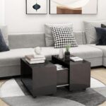 Sofabord 60x60x38 cm spånplade grå højglans - Kategori: 4 Sofabord 60x60x38 cm spånplade grå højglans