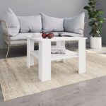 Sofabord 60x60x42 cm konstrueret træ hvid - Kategori: 4 Sofabord 60x60x42 cm konstrueret træ hvid