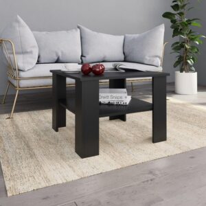 Sofabord 60x60x42 cm konstrueret træ sort