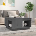 Sofabord 60x61x32,5 cm massivt fyrretræ grå - Kategori: 4 Sofabord 60x61x32,5 cm massivt fyrretræ grå