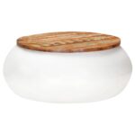 Sofabord 68x68x30 cm massivt genanvendt træ hvid - Kategori: 4 Sofabord 68x68x30 cm massivt genanvendt træ hvid