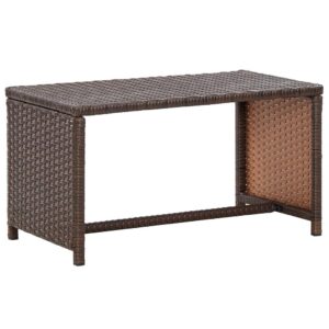 Sofabord 70x40x38 cm polyrattan brun