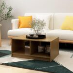 Sofabord 75x50x33,5 cm massivt fyrretræ gyldenbrun - Kategori: 4 Sofabord 75x50x33,5 cm massivt fyrretræ gyldenbrun