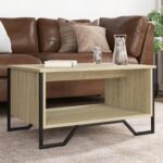 Sofabord 75x51x40 cm konstrueret træ sonoma-eg - Kategori: 4 Sofabord 75x51x40 cm konstrueret træ sonoma-eg