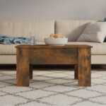 Sofabord 79x79x41 cm konstrueret træ røget egetræsfarve - Kategori: 4 Sofabord 79x79x41 cm konstrueret træ røget egetræsfarve