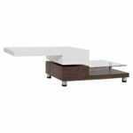 Sofabord 80 x 60 x 38 cm Krystal Aluminium Træ MDF - Kategori: 4 Sofabord 80 x 60 x 38 cm Krystal Aluminium Træ MDF