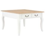 Sofabord 80 x 80 x 50 cm træ hvid - Kategori: 4 Sofabord 80 x 80 x 50 cm træ hvid