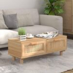 Sofabord 80x40x30 cm konstrueret træ og massivt fyrretræ brun - Kategori: 4 Sofabord 80x40x30 cm konstrueret træ og massivt fyrretræ brun