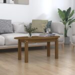 Sofabord 80x40x35 cm massivt fyrretræ gyldenbrun - Kategori: 4 Sofabord 80x40x35 cm massivt fyrretræ gyldenbrun