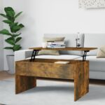 Sofabord 80×50,5×41,5 cm konstrueret træ røget egetræsfarve - Kategori: 4 Sofabord 80x50,5x41,5 cm konstrueret træ røget egetræsfarve