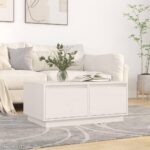 Sofabord 80x50x35 cm massivt fyrretræ hvid - Kategori: 4 Sofabord 80x50x35 cm massivt fyrretræ hvid